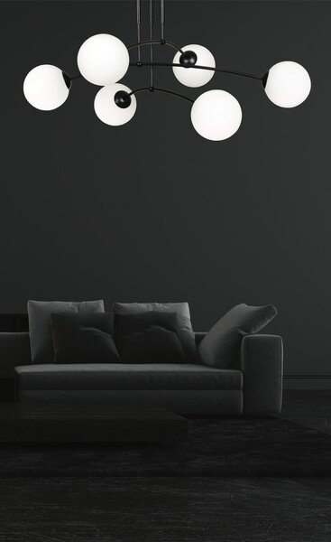 Lampadario a sospensione PREGOS 6 BLACK