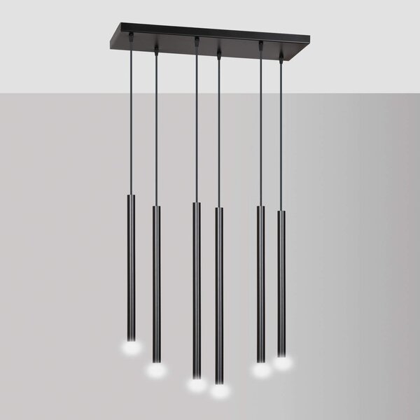 Lampadario a sospensione SELTER 6 BLACK