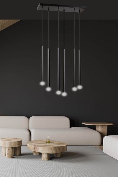 Lampadario a sospensione SELTER 6 BLACK