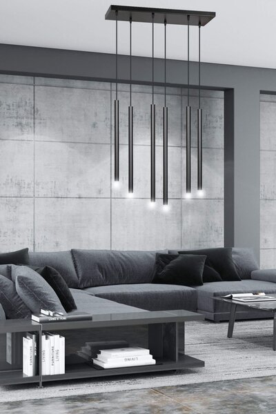 Lampadario a sospensione SELTER 6 BLACK