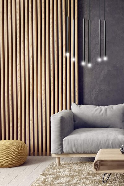 Lampadario a sospensione SELTER 6 BLACK