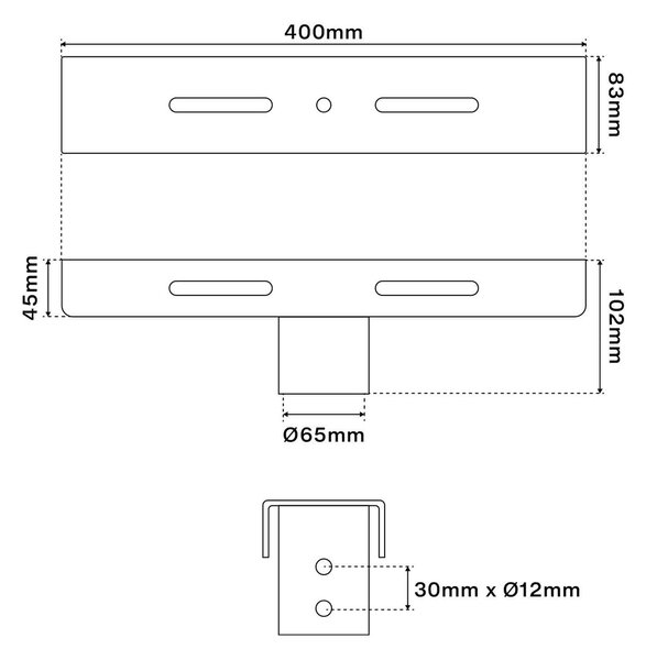 Supporto Testa-Palo per Fari LED e Fari LED SOLARE
