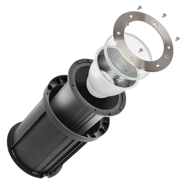 Faro interrato con base E27 - per lampade PAR30 e PAR38 - Doppio Pressacavo