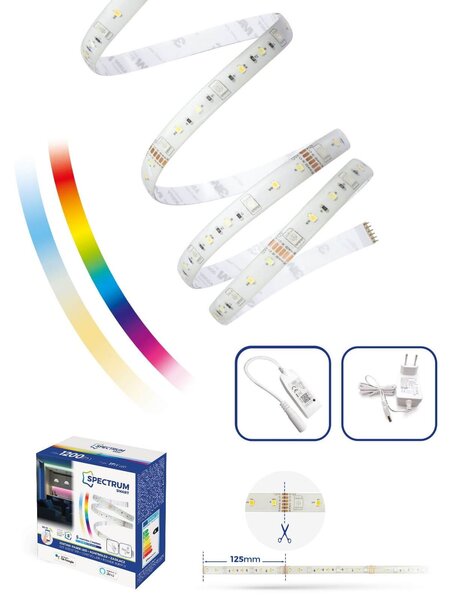Kit Striscia LED 17W smart RGB+CCT Bianco Variabile e Dimmerabile WiFi - Amazon Alexa e Google Home Colore RGB+CCT