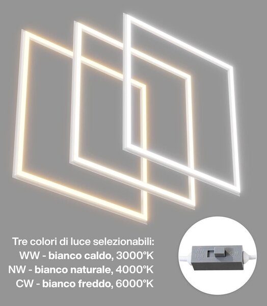 Pannello LED a Cornice 60x60 42W CCT No Flickering con driver Philips Colore Bianco Variabile CCT