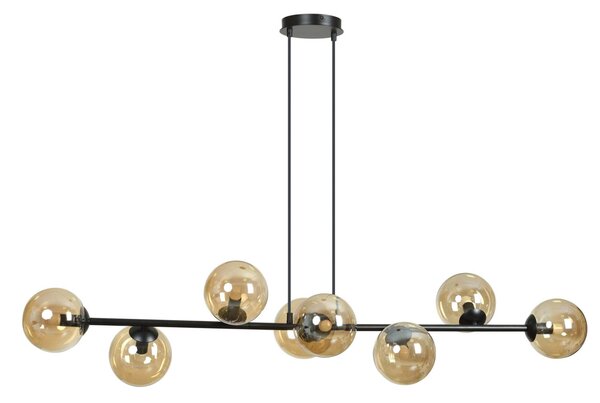 Lampadario a sospensione ROSSI 8 GRAFITE e MIELE