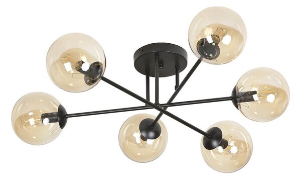 Lampadario da soffitto BRENDI 6B con sfere Miele - E14