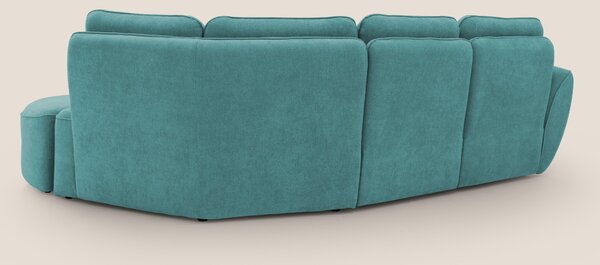 Cerbero divano angolare con pouf mobile in morbido bouclé impermeabile