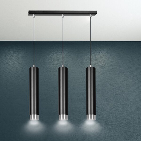 Lampadario a sospensione KIBO 3 BLACK e WHITE