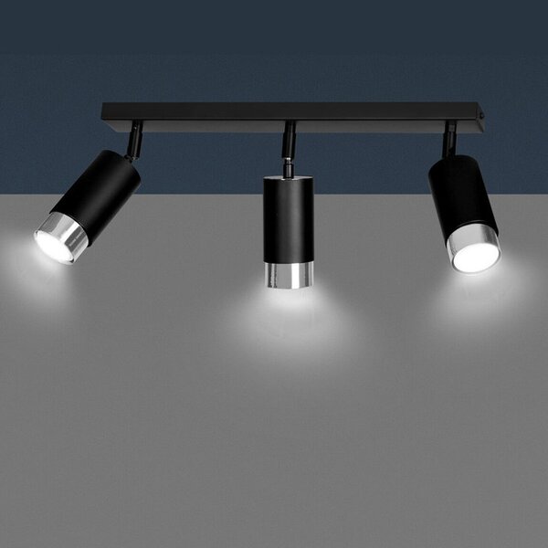 Lampadario Orientabile HIRO 3 BLACK e WHITE da soffitto e parete