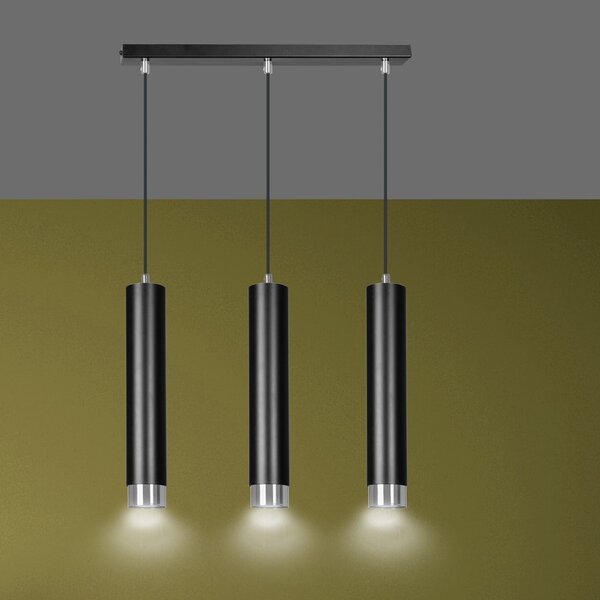Lampadario a sospensione KIBO 3 BLACK e WHITE