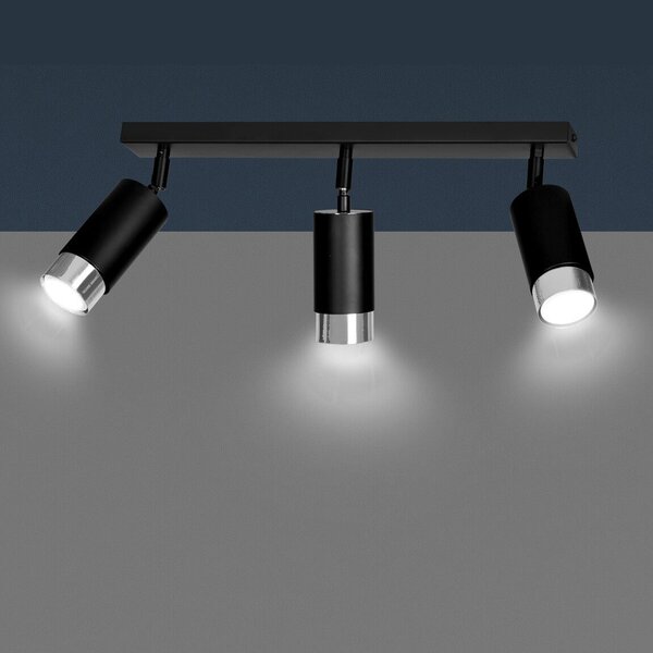 Lampadario Orientabile HIRO 3 BLACK e WHITE da soffitto e parete