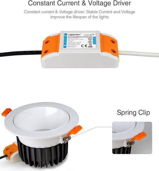 Faro da Incasso 6W RGB+CCT Dimmerabile Antiabbagliamento Sinc. Aut. - Foro Ø80mm - 85mm Colore RGB+CCT