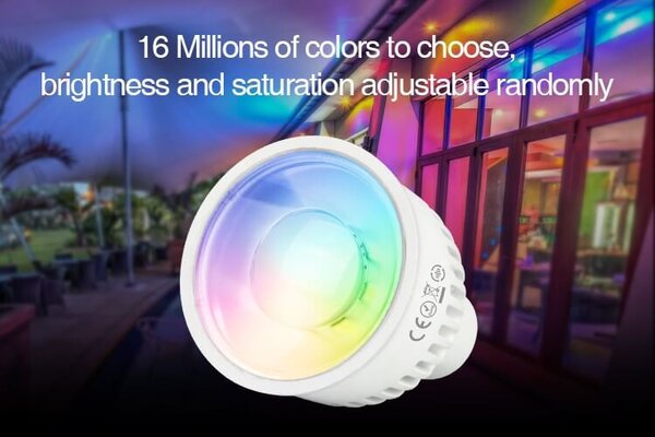 Faretto LED GU10 6W RGB+CCT Dimmerabile Sincronizzazione Automatica Colore RGB+CCT