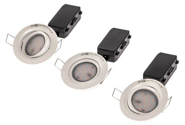 Downlight LED Coin Slim IP23 bianco, set da 3