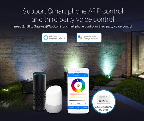 Faretto LED a Picchetto 6W RGB+CCT IP66 Sinc. Aut. WiFi - Mi-Light Colore RGB+CCT