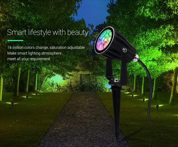Faretto LED a Picchetto 6W RGB+CCT IP66 Sinc. Aut. WiFi - Mi-Light Colore RGB+CCT