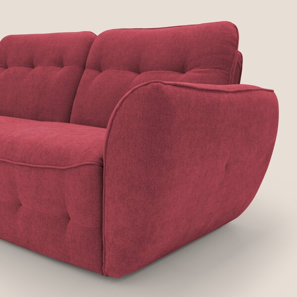Cerbero divano angolare con pouf mobile in morbido bouclé impermeabile