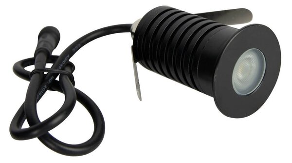 Faretto Segnapasso LED 3W IP67 Nero Professional Colore Bianco Naturale 4.000K