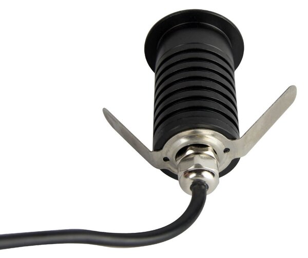 Faretto Segnapasso LED 3W IP67 Nero Professional Colore Bianco Naturale 4.000K