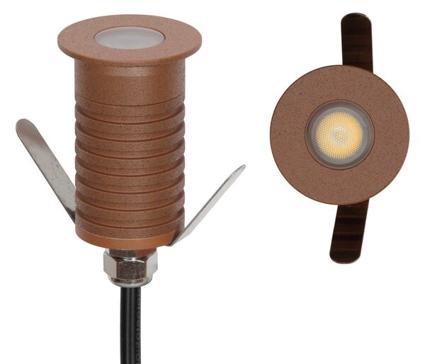 Faretto Segnapasso LED 3W IP67 Corten Professional Colore Bianco Caldo 2.700K