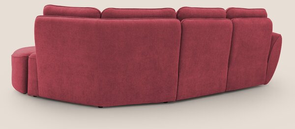 Cerbero divano angolare con pouf mobile in morbido bouclé impermeabile