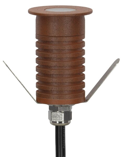 Faretto Segnapasso LED 3W IP67 Corten Professional Colore Bianco Caldo 2.700K