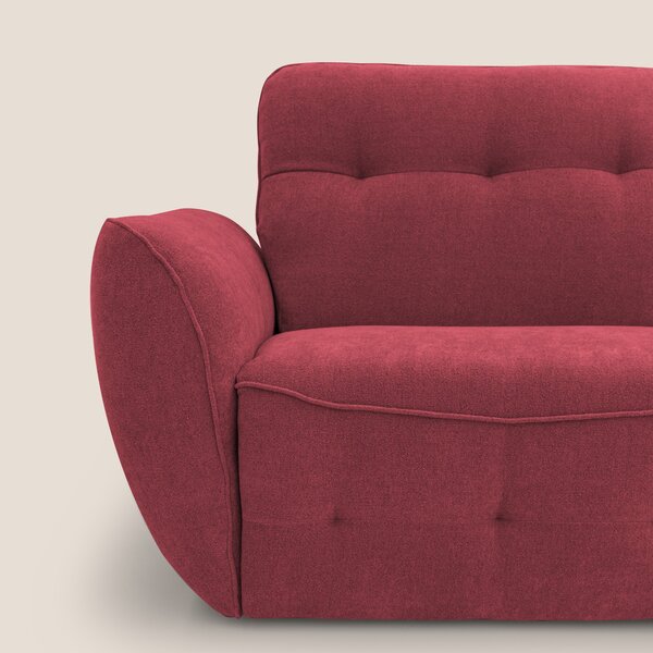 Cerbero divano angolare con pouf mobile in morbido bouclé impermeabile
