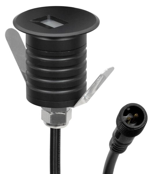 Faretto LED Nero 1W IP67 Professional - per Gradini Colore Bianco Caldo 2.700K