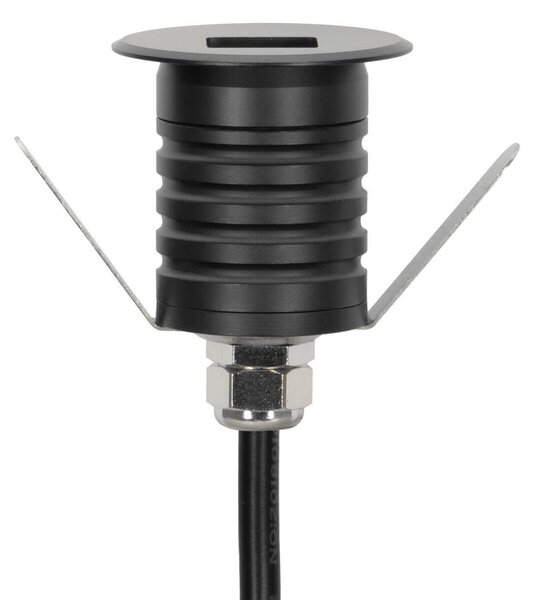 Faretto LED Nero 1W IP67 Professional - per Gradini Colore Bianco Caldo 2.700K