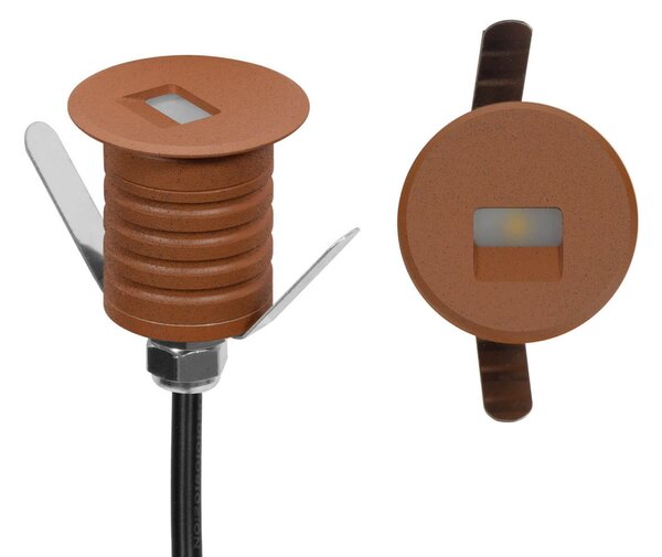 Faretto LED Corten 1W IP67 Professional - per Gradini Colore Bianco Caldo 2.700K