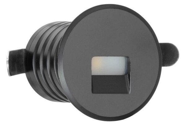Faretto LED Nero 1W IP67 Professional - per Gradini Colore Bianco Caldo 2.700K