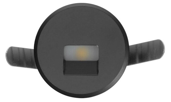Faretto LED Nero 1W IP67 Professional - per Gradini Colore Bianco Caldo 2.700K