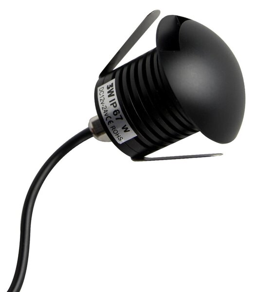Faretto 3W Monodirezione IP67 Nero - Professional Colore Bianco Caldo 2.700K