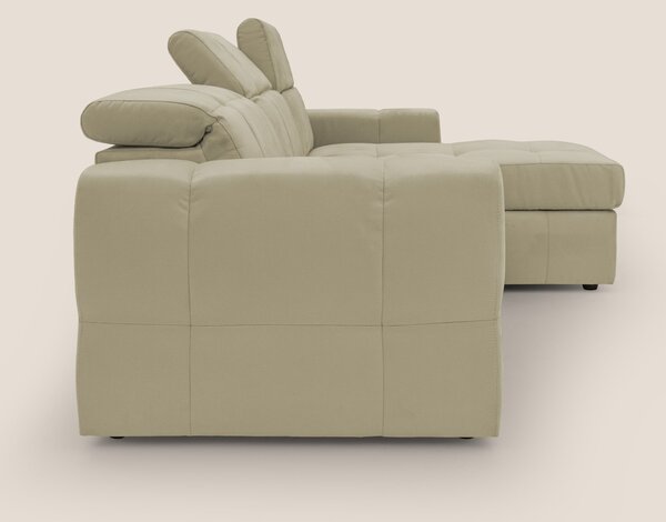 Kronos Divano angolare con pouf estraibile e penisola contenitore in m