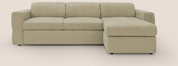 Kronos Divano angolare con pouf estraibile e penisola contenitore in m