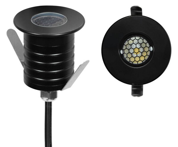 Segnapasso LED 3W IP67 Anti-Abbagliamento Nero Professional Colore Bianco Caldo 2.700K