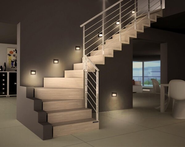 Segnapasso LED per Scatola 503 3.5W IP65 Nero - Antiabbagliamento Colore Bianco Naturale 4.200K