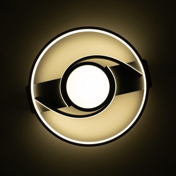 Brilagi - Plafoniera LED dimmerabile TWIRL LED/38W/230V nera + telecomando