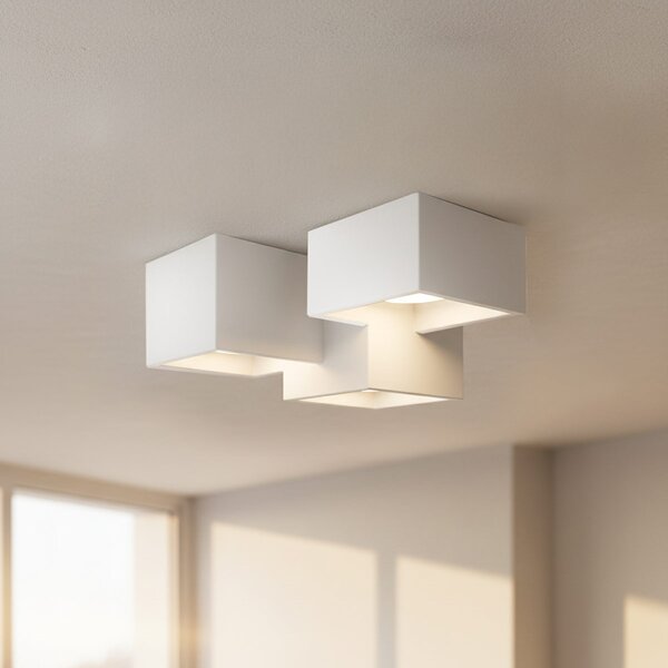 Applique da Soffitto in Gesso Pitturabile 3xGX53 - Serie ESSENZA