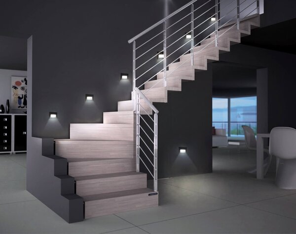 Segnapasso LED per Scatola 503 3.5W IP65 - Luce Asimmetrica Colore Bianco Caldo 2.700K