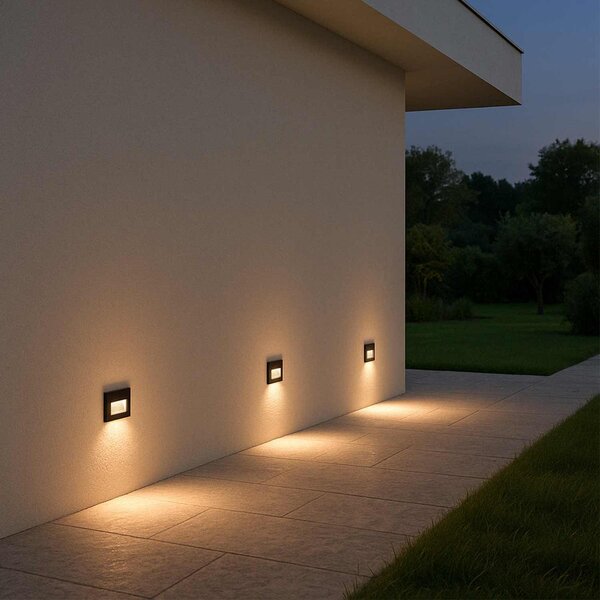 Segnapasso LED per Scatola 503 3.5W IP65 - Luce Asimmetrica Colore Bianco Caldo 2.700K