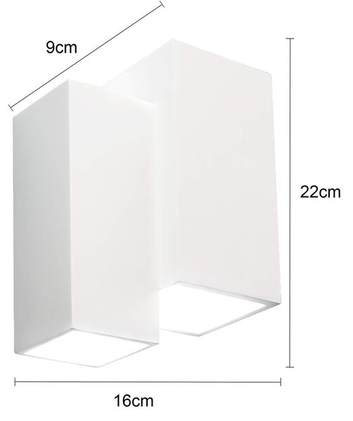 Applique in Gesso 4 Lampade GU10 da parete