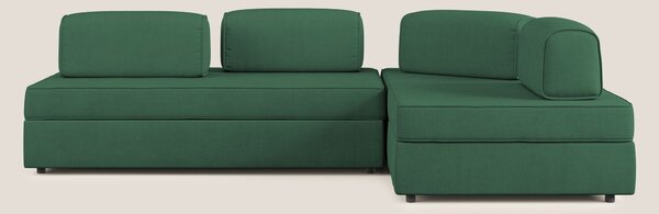 Liberty divano angolare con pouf estraibile e schienali movibili in te