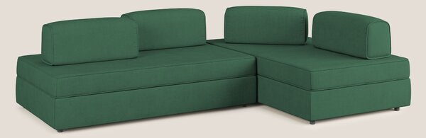 Liberty divano angolare con pouf estraibile e schienali movibili in te
