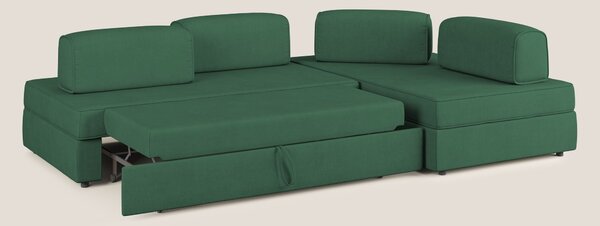 Liberty divano angolare con pouf estraibile e schienali movibili in te