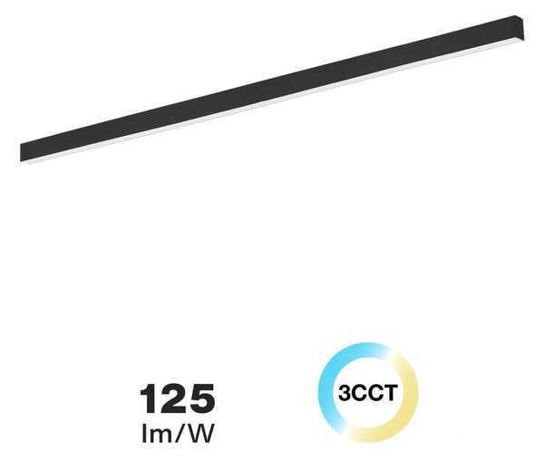 Lampada Lineare LED da Soffitto 65W 200cm Nera con driver Philips CCT