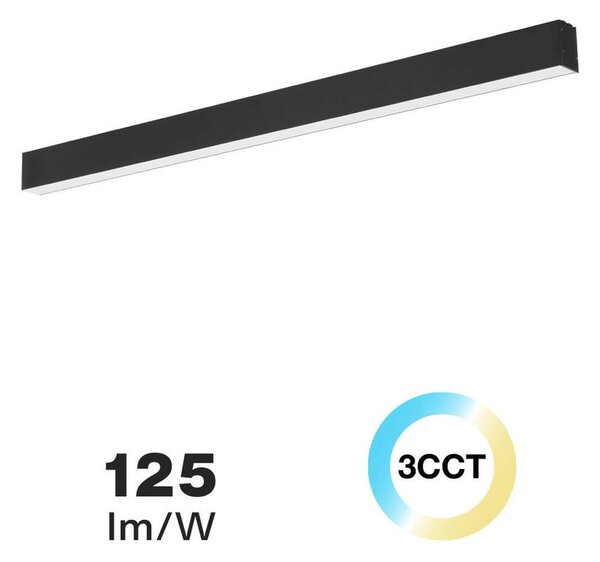 Lampada Lineare LED da Soffitto 42W 120cm Nera con driver Philips