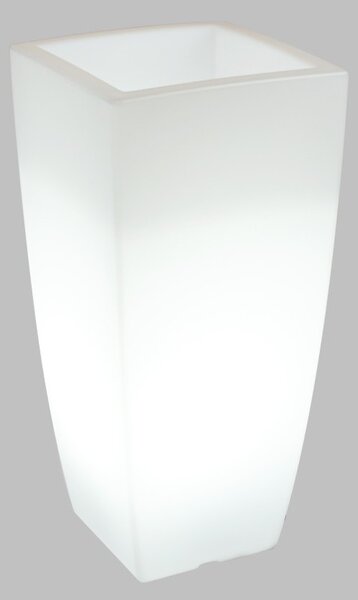 Vaso Illuminabile Quadrato 33x33xH70cm E27 Colore Bianco