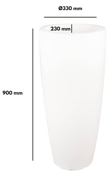 Vaso Illuminabile Tondo Ø33 H90cm E27 Colore Bianco